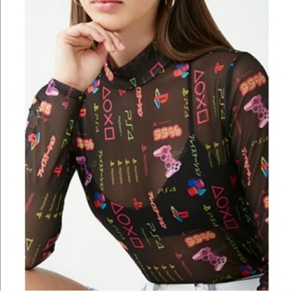 forever 21 playstation crop top